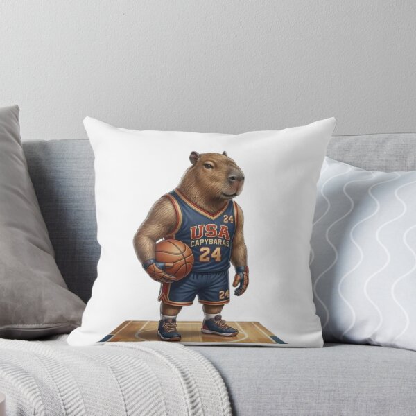 Artikelvorschau, US-amerikanischer Capybara-Basketballspieler – Lustiger Capybara-Sport-Cartoon entworfen und verkauft von HubCreates.