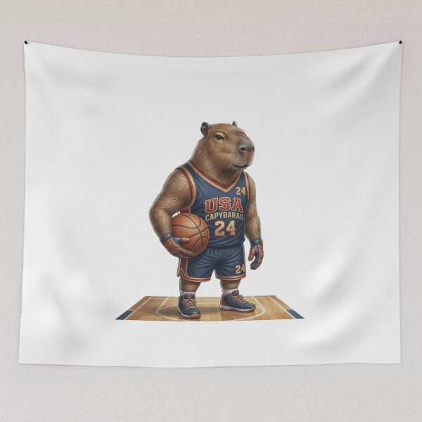 Item preview, USA Capybara Basketball Player – Funny Capybara Sports Cartoon designed and sold by HubCreates.