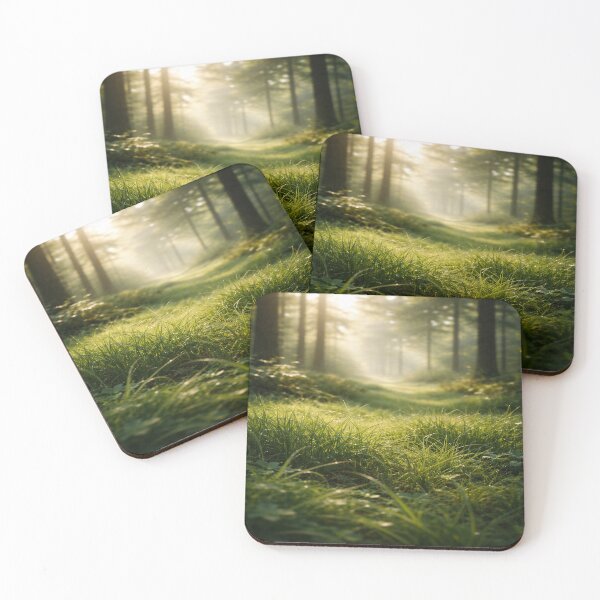 Item preview, Serene Forest Meadow with Sun Rays – Nature Photography designed and sold by DesignerThreads.