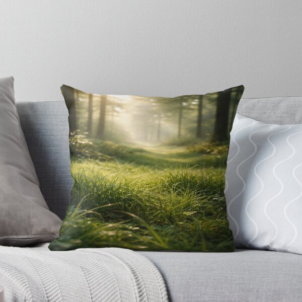 Item preview, Serene Forest Meadow with Sun Rays – Nature Photography designed and sold by DesignerThreads.