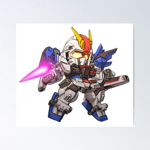 Item preview, Cute Chibi Red White Blue Mecha Warrior – Super Deformed Anime Robot Battle Suit designed and sold by Dyan4.