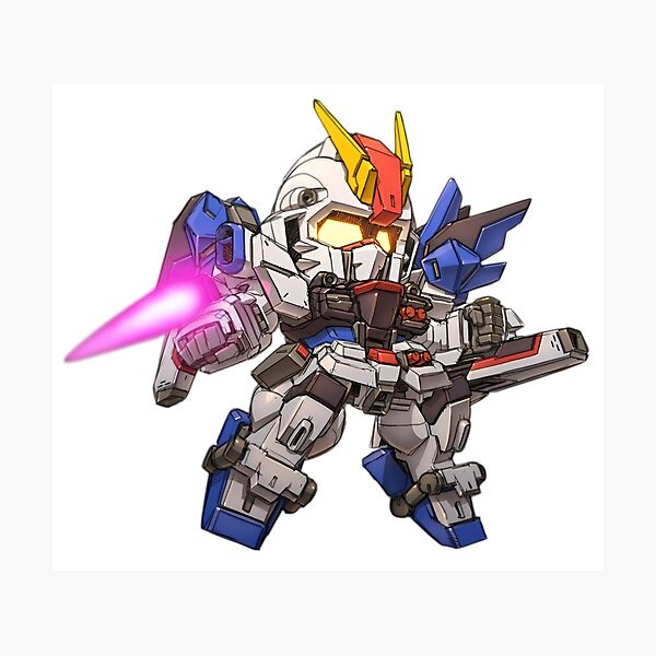 Item preview, Cute Chibi Red White Blue Mecha Warrior – Super Deformed Anime Robot Battle Suit designed and sold by Dyan4.