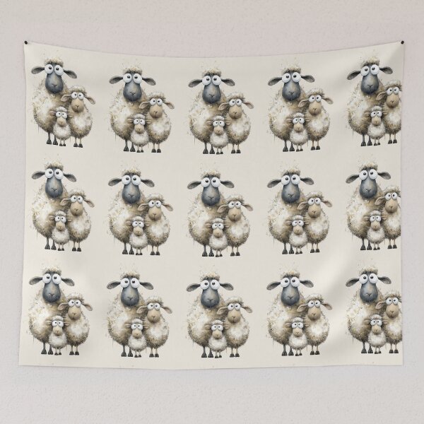 Item preview, Gorgeous Sheep ' A Sunday Outing’ BY SHiRLeY MacARTHuR designed and sold by Shirley MacArthur Art.