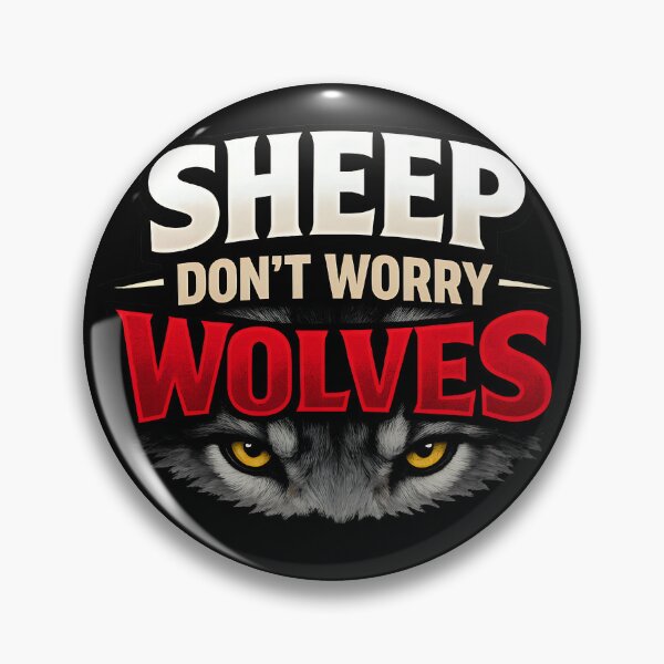 Artikelvorschau, Schafe, keine Sorge, Wölfe – Motivierendes Wolfszitat entworfen und verkauft von TeeTimeTreasure.