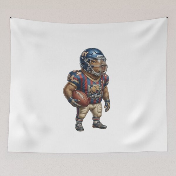 Item preview, USA Capybara Football Player – Funny Capybara Sports Cartoon designed and sold by HubCreates.