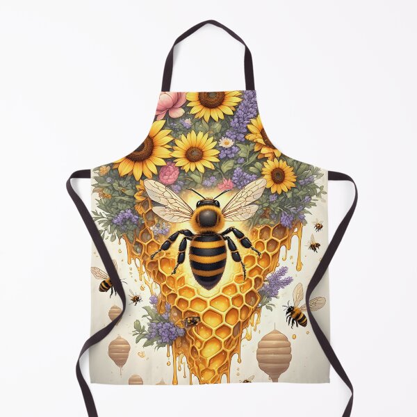 Item preview, Floral Honeycomb Bee Art for Nature Lovers designed and sold by owi-art.