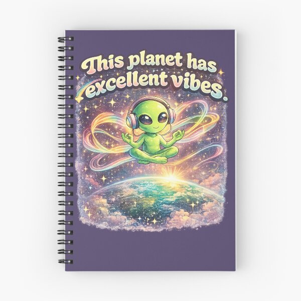 Item preview, This Planet Has Excellent Vibes – Cute Alien Meditation T-Shirt designed and sold by TroyTheTerrific.