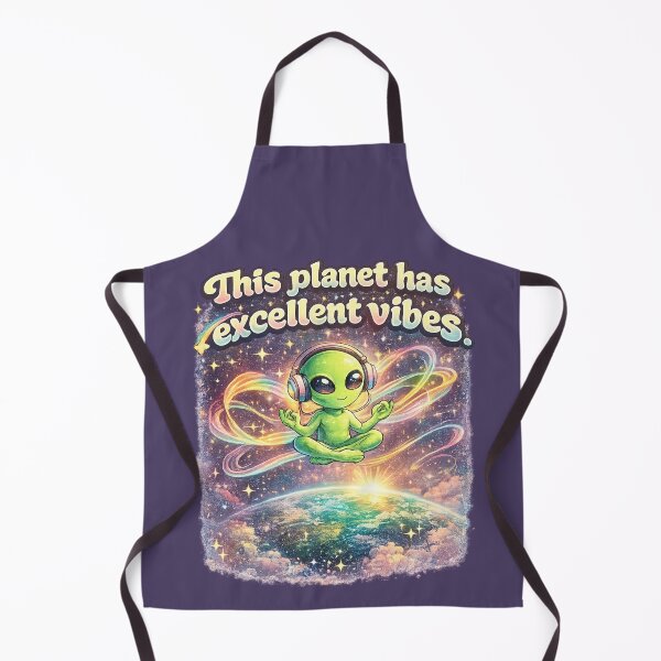 Item preview, This Planet Has Excellent Vibes – Cute Alien Meditation T-Shirt designed and sold by TroyTheTerrific.
