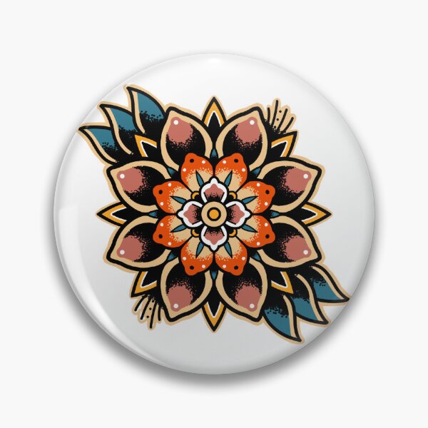 Item preview, Pink and GreenTraditional mandala tattoo  designed and sold by DylanBatesArt.