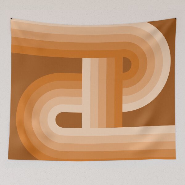 Item preview, Mid Century Modern Abstract Rainbow - Warm brown gradient designed and sold by JMgraphic.