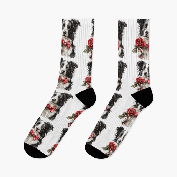 Item preview, Sweet Border Collie with Red Rose designed and sold by Erika Kaisersot.