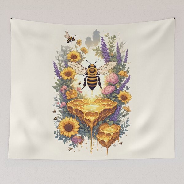 Item preview, Botanical Honeycomb Bee Design for Bee Lovers designed and sold by owi-art.