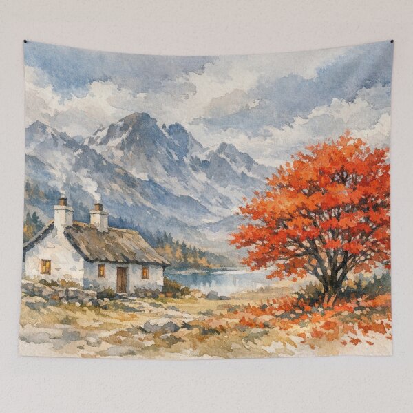 Item preview, House in front of mountain scenery designed and sold by Sigtrix.