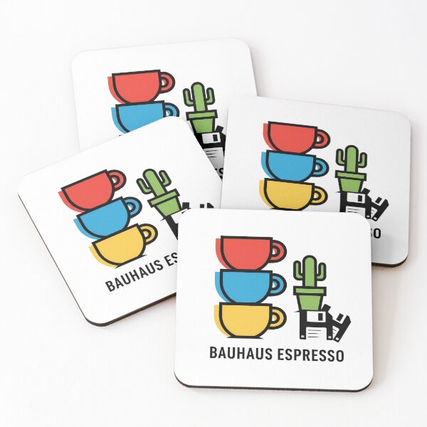 Item preview, Bauhaus Espresso Cups Primary Colors Geometric Art designed and sold by The Modern Den.