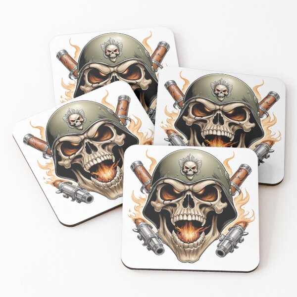 Item preview, Fire-Breathing Soldier Skull with Crossed Cannons designed and sold by Dreamy Armine Art.