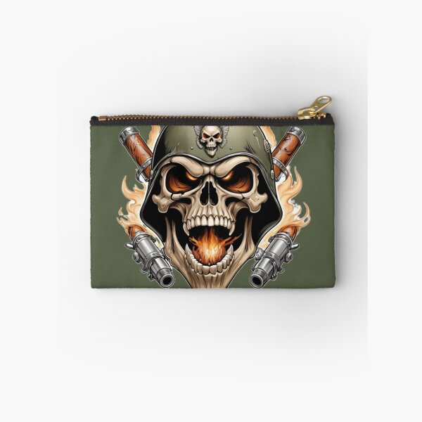 Item preview, Fire-Breathing Soldier Skull with Crossed Cannons designed and sold by Dreamy Armine Art.