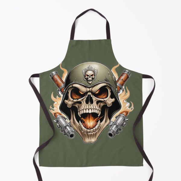 Item preview, Fire-Breathing Soldier Skull with Crossed Cannons designed and sold by Dreamy Armine Art.
