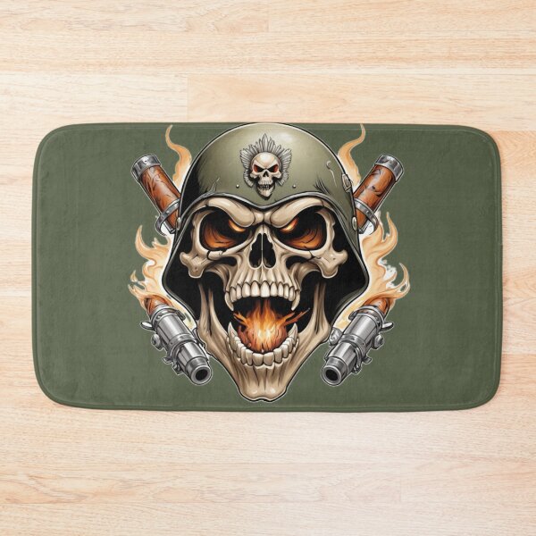Item preview, Fire-Breathing Soldier Skull with Crossed Cannons designed and sold by Dreamy Armine Art.