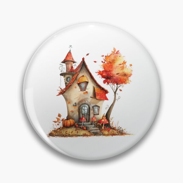 Item preview, Whimsical Autumn Cottage With Pumpkin designed and sold by Gallory Hive.