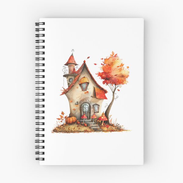 Item preview, Whimsical Autumn Cottage With Pumpkin designed and sold by Gallory Hive.