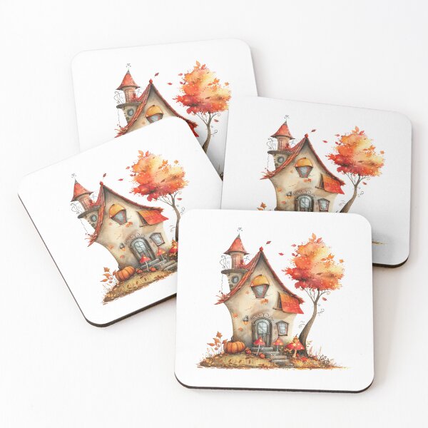 Item preview, Whimsical Autumn Cottage With Pumpkin designed and sold by Gallory Hive.