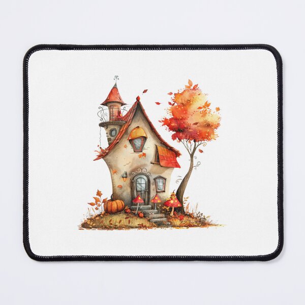 Item preview, Whimsical Autumn Cottage With Pumpkin designed and sold by Gallory Hive.