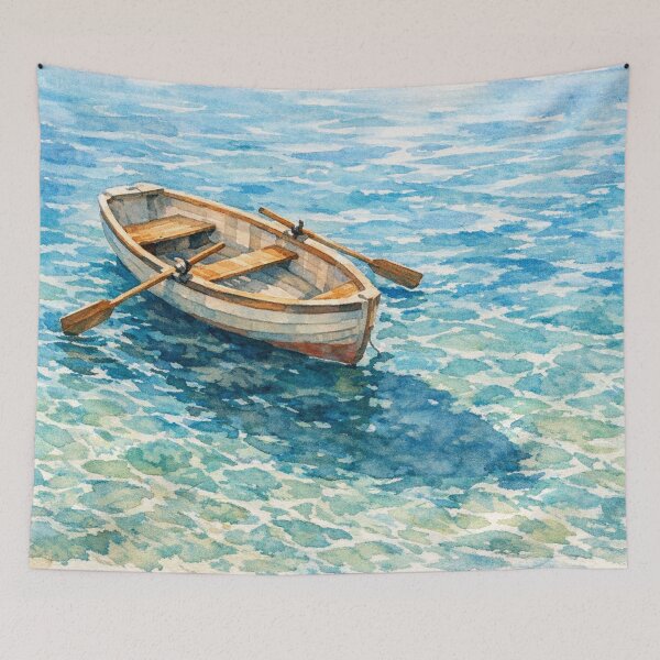 Item preview, A tranquil boat scene on the beach designed and sold by Sigtrix.