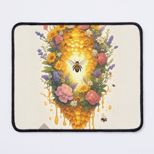 Item preview, Wildflower Honeycomb Bee Art for Nature Lovers designed and sold by owi-art.