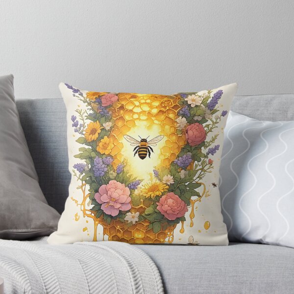 Item preview, Wildflower Honeycomb Bee Art for Nature Lovers designed and sold by owi-art.