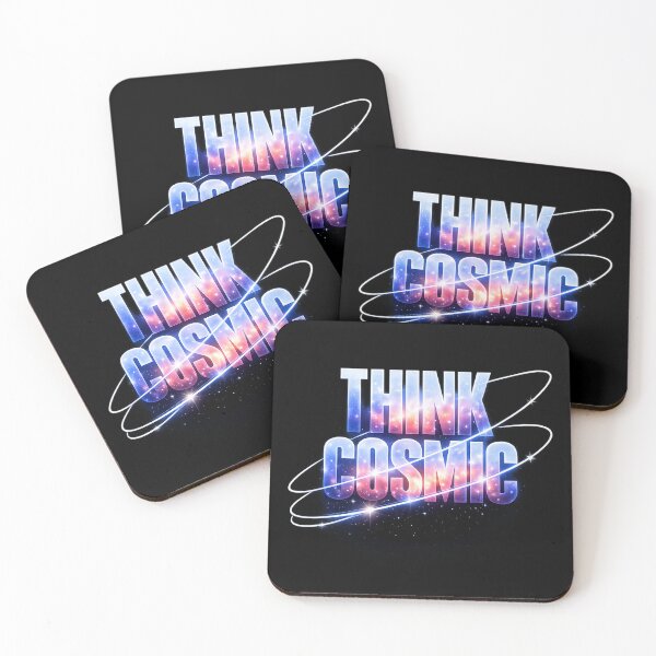 Item preview, THINK COSMIC - Galaxy Typography Poster with Orbit Lines designed and sold by MKreative Studio.