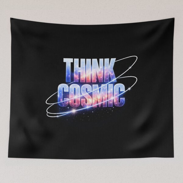 Item preview, THINK COSMIC - Galaxy Typography Poster with Orbit Lines designed and sold by MKreative Studio.