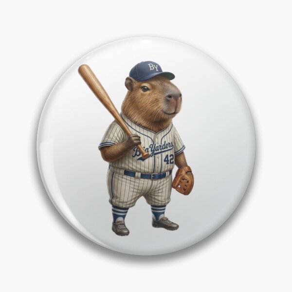 Item preview, Funny Capybara Baseball Player – Cute Capybara Sports Mascot designed and sold by HubCreates.
