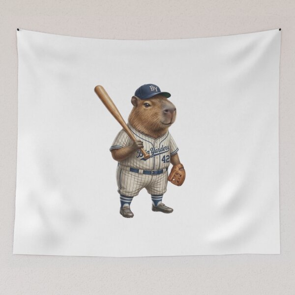 Item preview, Funny Capybara Baseball Player – Cute Capybara Sports Mascot designed and sold by HubCreates.