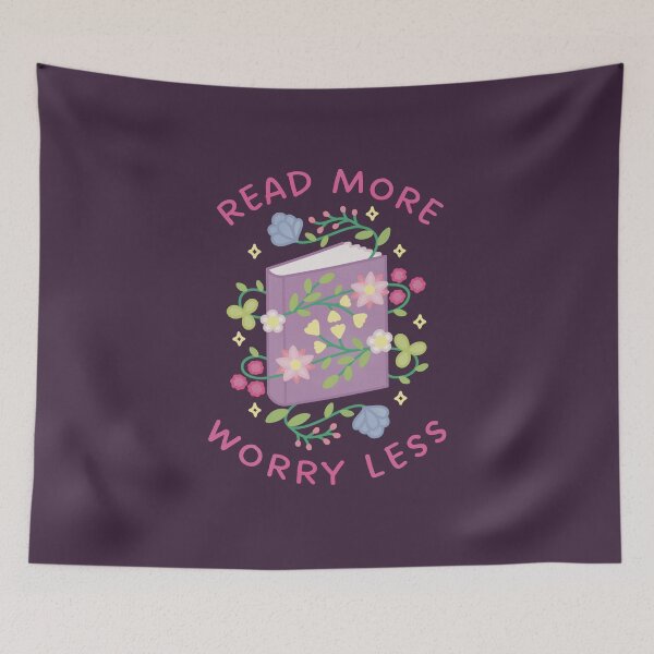 Item preview, read more worry less flowers and sparkles purple book designed and sold by winterpumpkin.