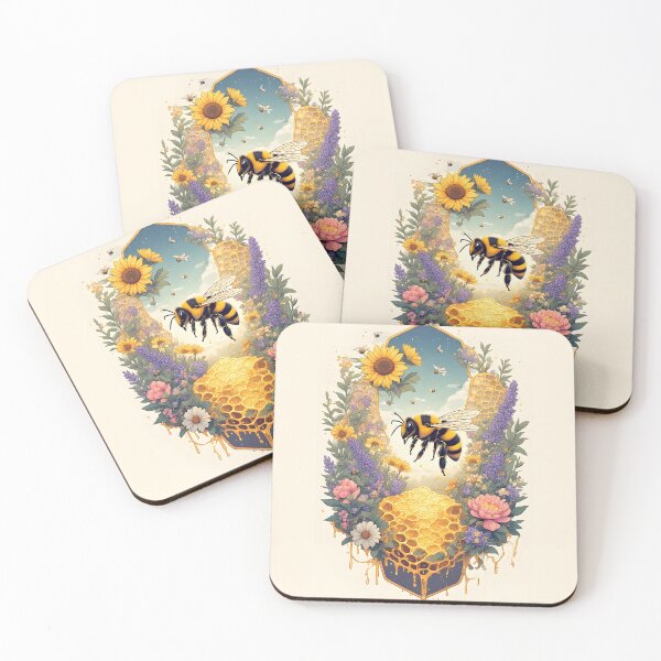 Item preview, Honeycomb Bee Floral Design for Bee Lovers designed and sold by owi-art.