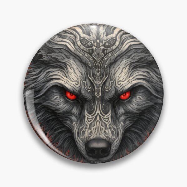 Item preview, Runed Demon Wolf – Red-Eyed Tribal Sentinel designed and sold by Daagath.