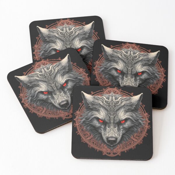 Item preview, Runed Demon Wolf – Red-Eyed Tribal Sentinel designed and sold by Daagath.