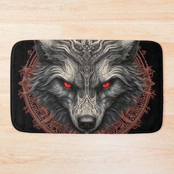 Item preview, Runed Demon Wolf – Red-Eyed Tribal Sentinel designed and sold by Daagath.