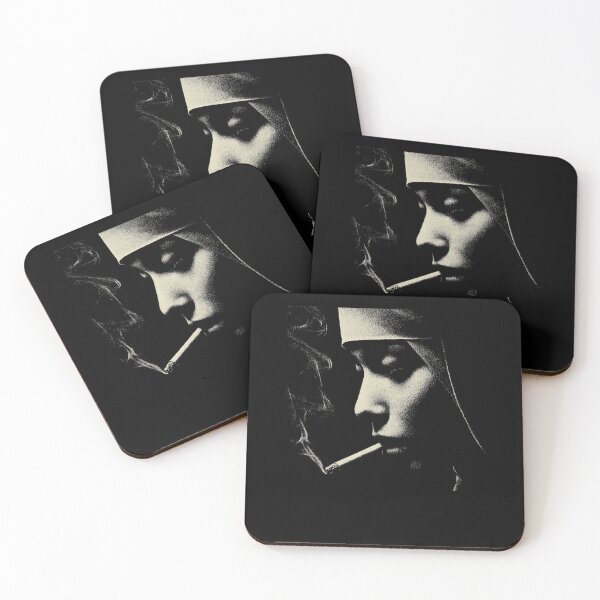 Item preview, Nun Smoking Cigarette Low Key Halftone designed and sold by k3rstman1.