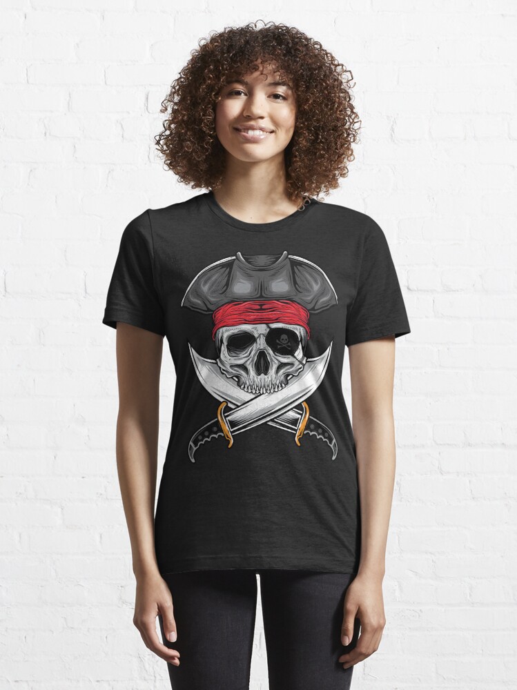 Pirate design Skull T-shirt T Shirt nautical skull Tshirt pirates T shirt  sea