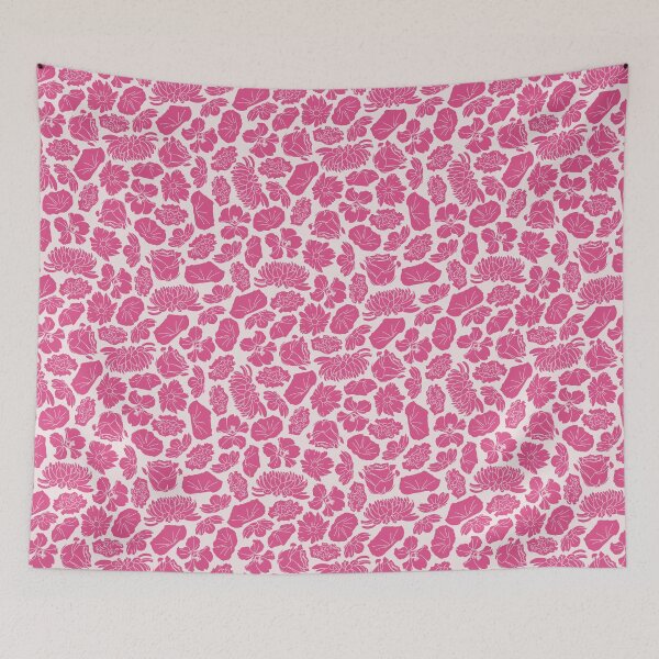 Item preview, pink pretty flower heads floral pattern designed and sold by winterpumpkin.