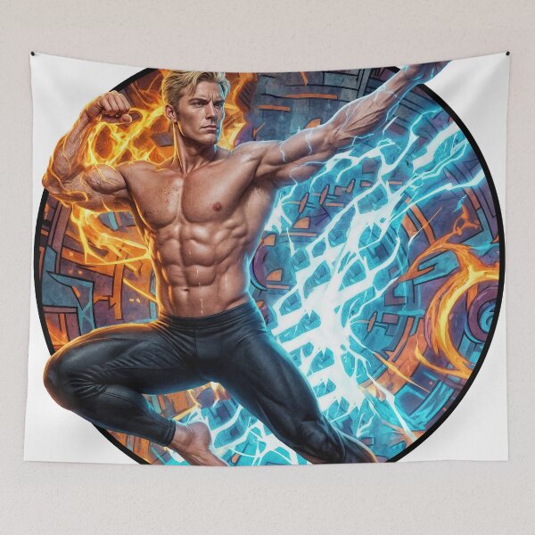 Item preview, Fire and Lightning Power Physique Art - #11 designed and sold by ForeverPrintsOK.