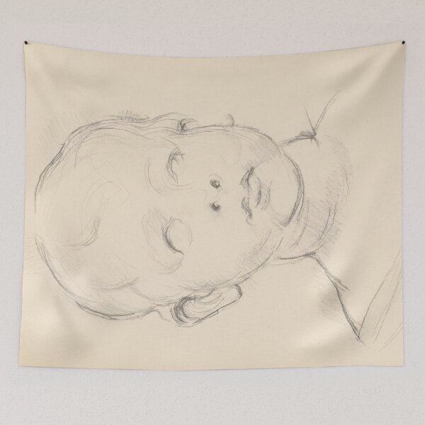 Item preview, Study of Desiderio Da Settignanos Bust of a Child by Paul Cézanne: Minimal Line Art designed and sold by artofuniverse.