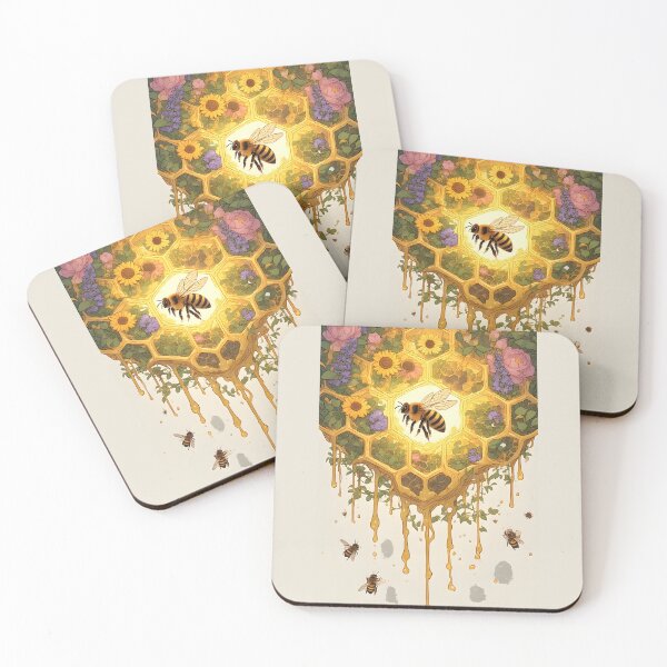 Item preview, Garden Floral Honeycomb Bee Art for Bee Lovers designed and sold by owi-art.