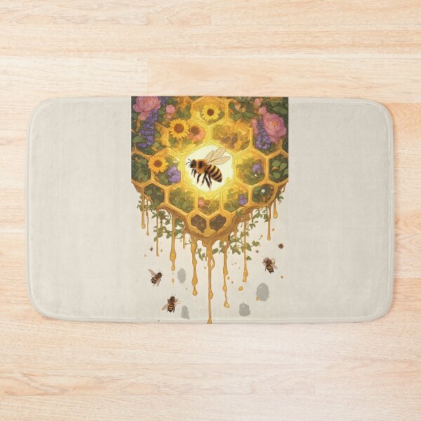 Item preview, Garden Floral Honeycomb Bee Art for Bee Lovers designed and sold by owi-art.