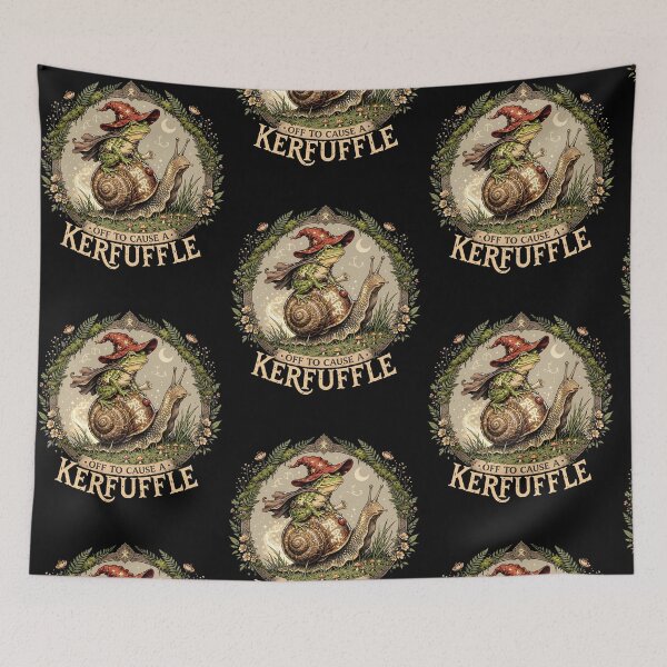 Item preview, Off To Cause A Kerfuffle Wizard Frog Riding Snail Weirdcore Meme designed and sold by RDGNR.