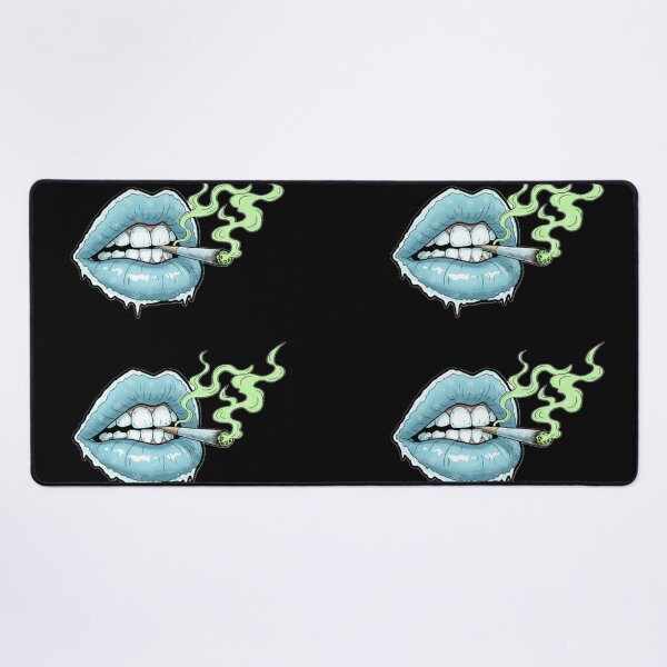 Item preview, Icy Blue Frozen Lips Smoking Joint Illustration designed and sold by Dreamy Armine Art.