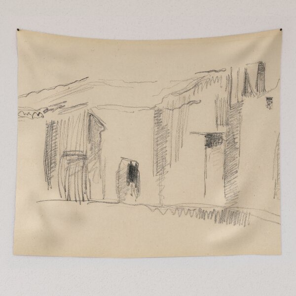 Item preview, Study of Houses by Paul Cézanne: Minimalist Architectural Line Art Poster designed and sold by artofuniverse.