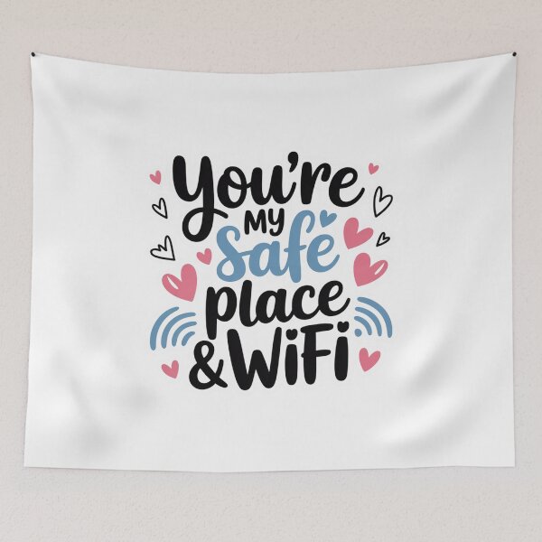 Item preview, You're My Safe Place & WiFi. Cute Romantic Love Quote Typography designed and sold by Aarvya Fashion Club ( A.F.C ).