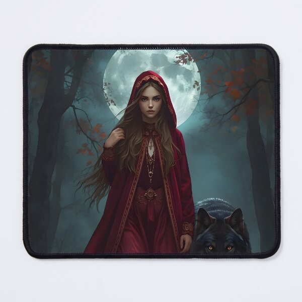 Item preview, Red Riding Hood & The Wolf — Dark Gothic Fantasy Art designed and sold by PolarisQuill.